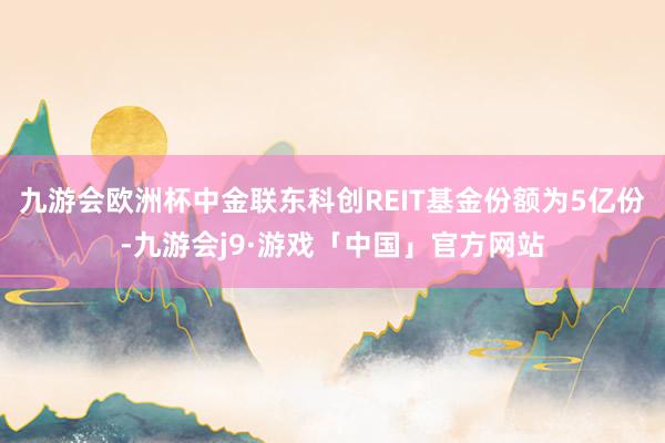 九游会欧洲杯中金联东科创REIT基金份额为5亿份-九游会j9·游戏「中国」官方网站