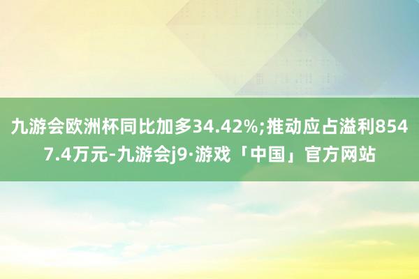 九游会欧洲杯同比加多34.42%;推动应占溢利8547.4万元-九游会j9·游戏「中国」官方网站