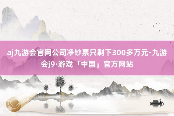 aj九游会官网公司净钞票只剩下300多万元-九游会j9·游戏「中国」官方网站