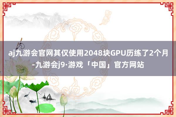 aj九游会官网其仅使用2048块GPU历练了2个月-九游会j9·游戏「中国」官方网站