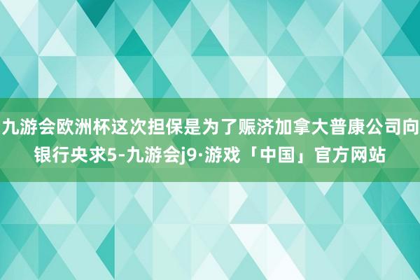 九游会欧洲杯这次担保是为了赈济加拿大普康公司向银行央求5-九游会j9·游戏「中国」官方网站